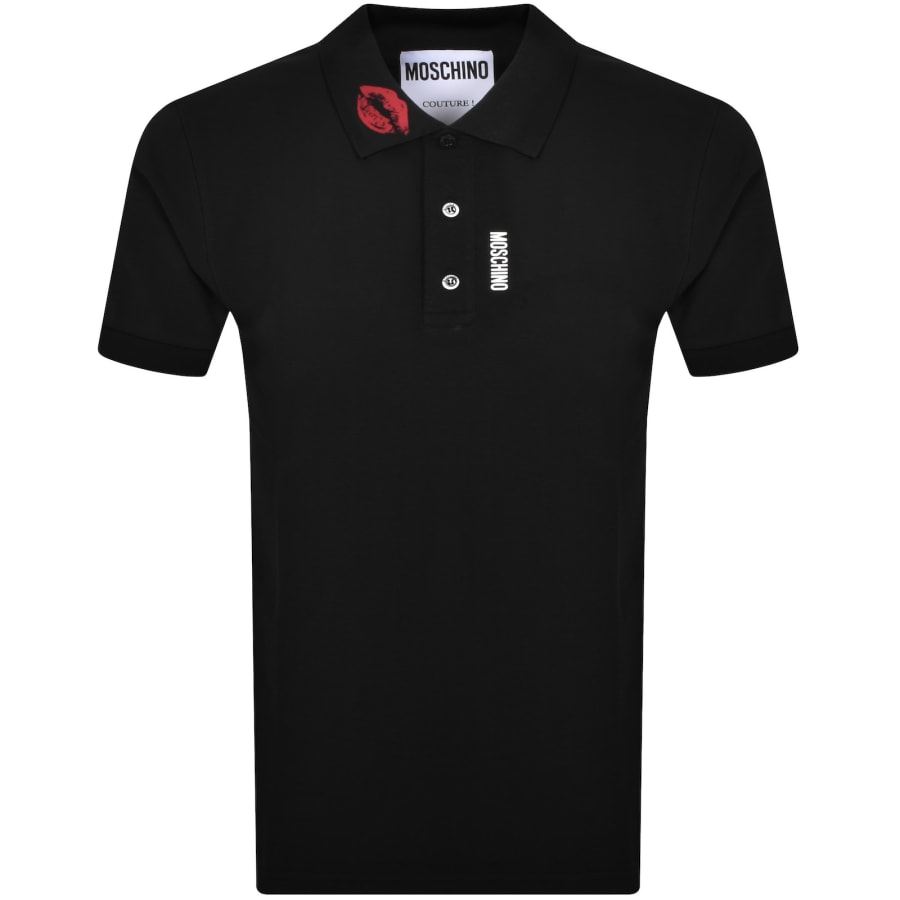 Moschino Short Sleeved Polo T Shirt Black